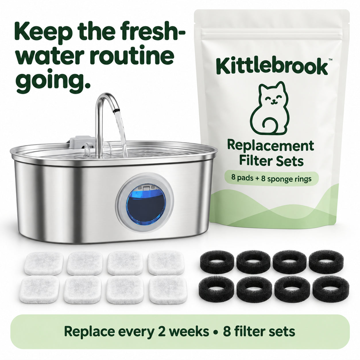 Eight replacement filter sets