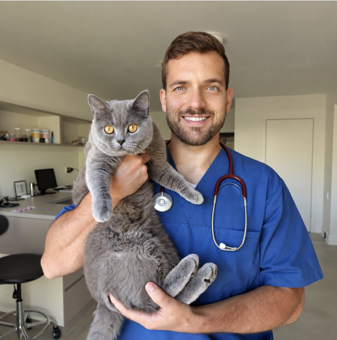 John C. holding a cat